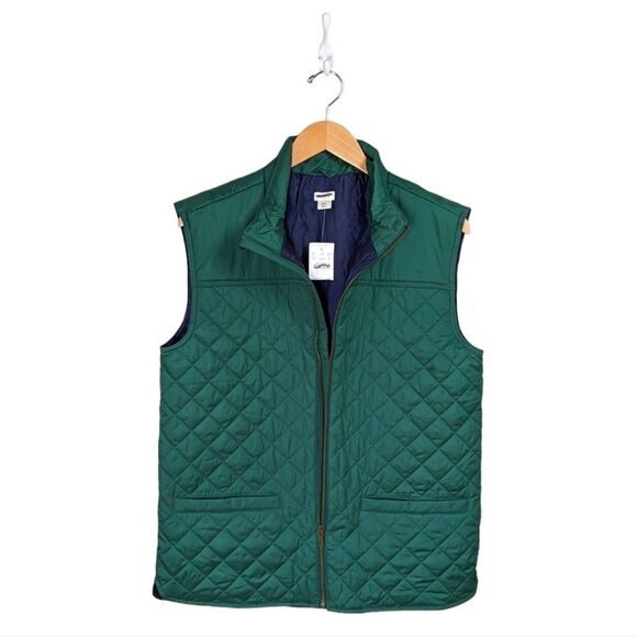 J Crew Crewcuts Pine‎ Green Quilted Puffer Walker Vest Boys sz XXL NWT - Picture 3 of 9